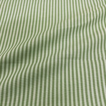 Tecido Tricoline Fio Tinto Listra Pequena Verde Oliva Fabricart