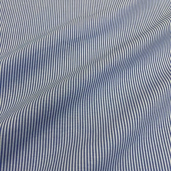 Tecido Tricoline Fio Tinto Micro Listra Azul Royal