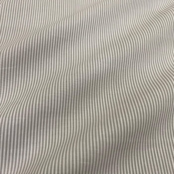 Tecido Tricoline Fio Tinto Micro Listra Cinza 