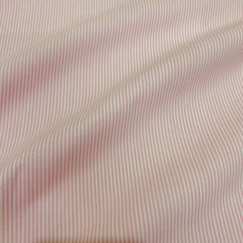 Tecido Tricoline Fio Tinto Micro Listra Rosa Bebe