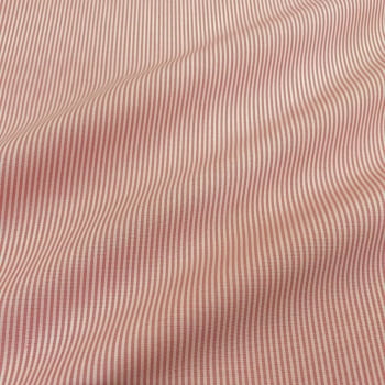 Tecido Tricoline Fio Tinto Micro Listra Rose