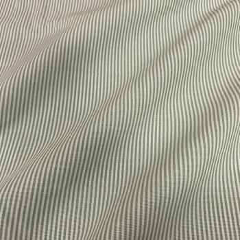 Tecido Tricoline Fio Tinto Micro Listra Verde Oliva Fabricart