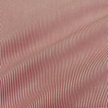 Tecido Tricoline Fio Tinto Micro Listra Vermelho