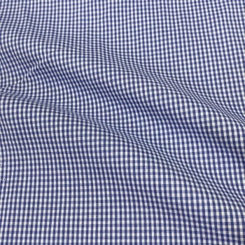 Tecido Tricoline Fio Tinto Micro Xadrez Azul Royal