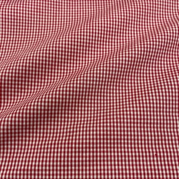 Tecido Tricoline Fio Tinto Micro Xadrez Vermelho