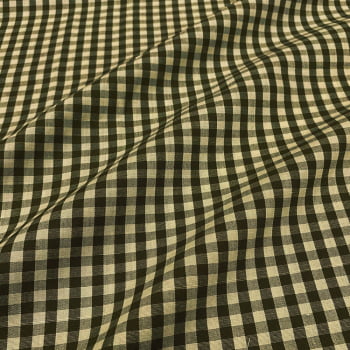 Tecido Tricoline Fio Tinto Vintage Country Xadrez Médio Verde Musgo 