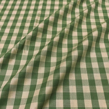 Tecido Tricoline Fio Tinto Vintage Country Xadrez Grande Verde Claro