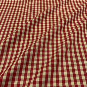 Tecido Tricoline Fio Tinto Vintage Country Xadrez Médio Vermelho Vivo 