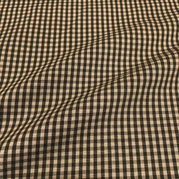 Tecido Tricoline Fio Tinto Vintage Xadrez Pequeno Verde Musgo