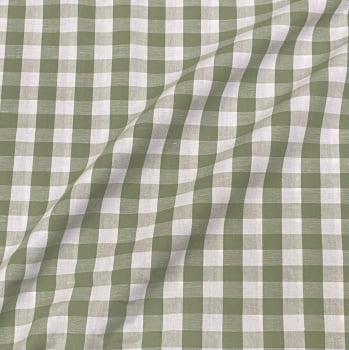 Tecido Tricoline Fio Tinto Xadrez Grande Verde Oliva Fabricart 