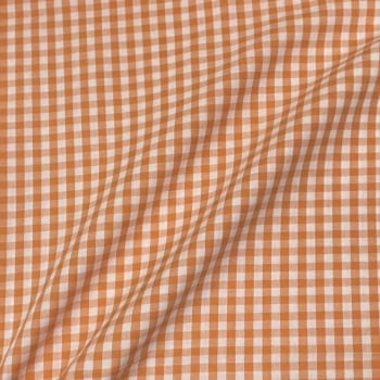 Tecido Tricoline Fio Tinto Xadrez Medio Laranja Fabricart  