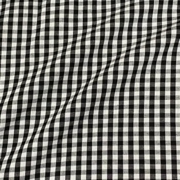 Tecido Tricoline Fio Tinto Xadrez Medio Preto Fabricart 