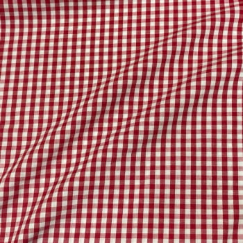 Tecido Tricoline Fio Tinto Xadrez Medio Vermelho Fabricart  