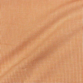 Tecido Tricoline Fio Tinto Xadrez Micro Laranja Fabricart  