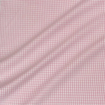 Tecido Tricoline Fio Tinto Xadrez Pequeno Rosa Bebe 
