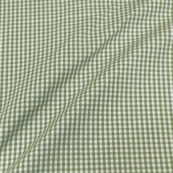 Tecido Tricoline Fio Tinto Xadrez Pequeno Verde Oliva Fabricart 