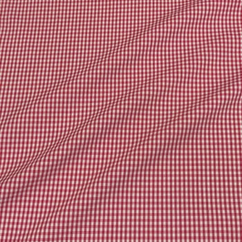 Tecido Tricoline Fio Tinto Xadrez Pequeno Vermelho