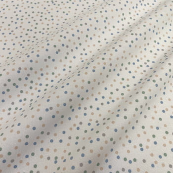 Tecido Flanela Estampa Poa Divertido Azul