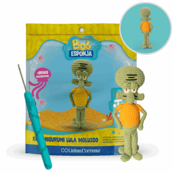 Kit Amigurumi Crochê Bob Esponja Lula Molusco Linhas Corrente Kit Amigurumi Crochê Bob Esponja Lula Molusco Linhas Corrente