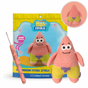 Kit Amigurumi Crochê Bob Esponja Patrick Estrela Linhas Corrente Kit Amigurumi Crochê Bob Esponja Patrick Estrela Linhas Corrente