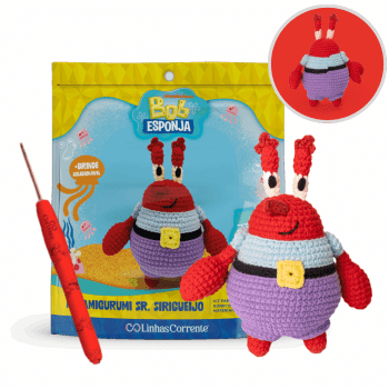 Kit Amigurumi Crochê Bob Esponja Seu Sirigueijo Linhas Corrente Kit Amigurumi Crochê Bob Esponja Seu Sirigueijo Linhas Corrente