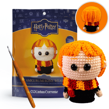 Kit Amigurumi Crochê Harry Potter Rony Weasley™  Linhas Corrente