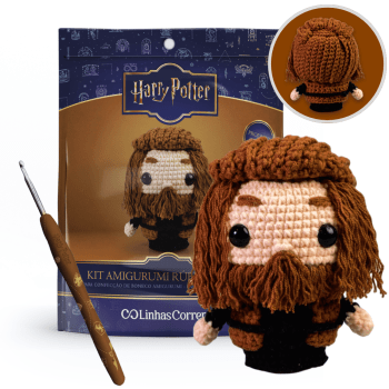 Kit Amigurumi Crochê Harry Potter Rúbeo Hagrid ™ Linhas Corrente