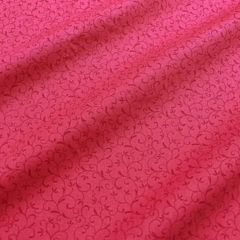 Tecido Tricoline Arabesco Rosa Escuro Tom Sobre Tom (Basics & Colors)