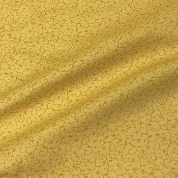Tecido Tricoline Arabesco Amarelo Bebe Tom Sobre Tom (Basics & Colors) 