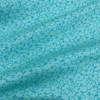 Tecido Tricoline Arabesco Azul Céu Tom Sobre Tom (Basics & Colors) 