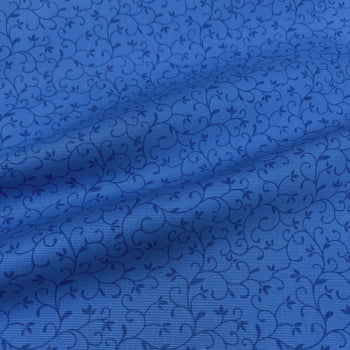Tecido Tricoline Arabesco Azul Cobalto Tom Sobre Tom (Basics & Colors) 