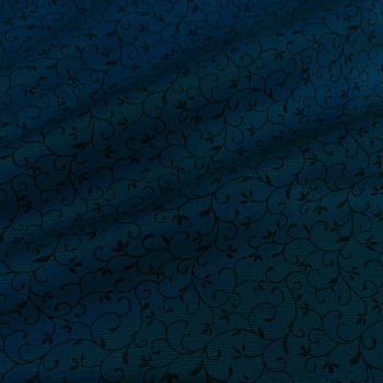 Tecido Tricoline Arabesco Azul Naval Tom Sobre Tom (Basics & Colors)  