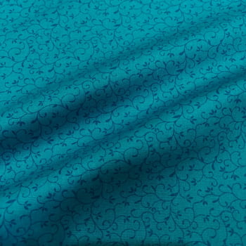 Tecido Tricoline Arabesco Azul Tiffany Tom Sobre Tom (Basics & Colors) 