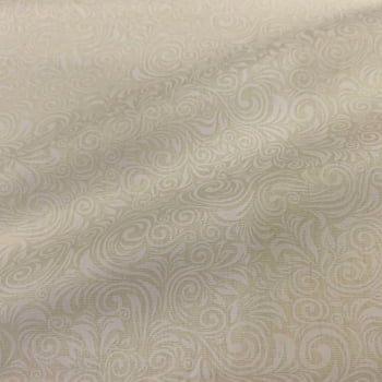 Tecido Tricoline Arabesco Off Whitre e Branco Tecido Tricoline Arabesco Off Whitre e Branco
