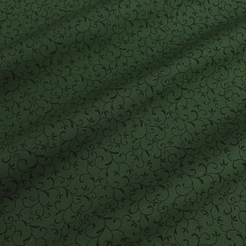 Tecido Tricoline Arabesco Verde Pinheiro Tom Sobre Tom (Basics & Colors)