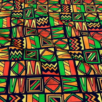 Tecido Tricoline Digital Africa Africana Tribal Quadriculado Tecido Tricoline Digital Africa Africana Tribal Quadriculado
