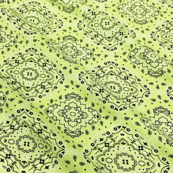 Tecidos Tricoline Bandana Verde limão