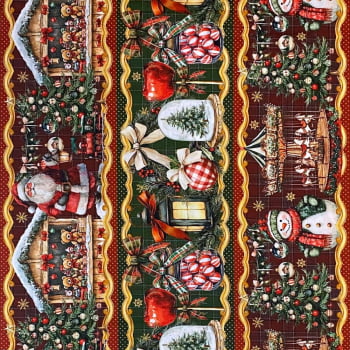 Tecido Tricoline Barrado Digital Artigos e Decorações de Natal Tecido Tricoline Barrado Digital Artigos e Decorações de Natal