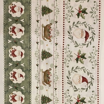 Tecido Tricoline Digital Barrado Natal dos Sonhos