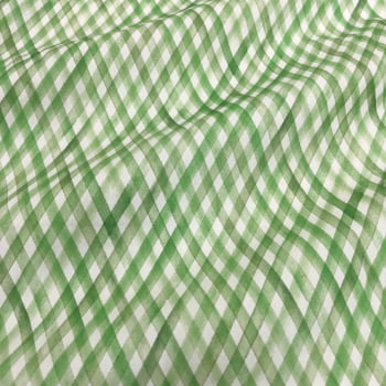 Tecido Tricoline Digital Listras Trançado Aquarela Verde