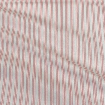 Tecido Tricoline Digital Listras Triplas Rose Fundo Off White