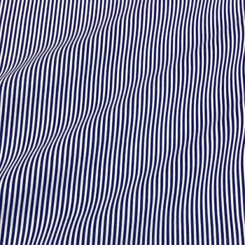 Tecido Tricoline Listras Pequena Azul Marinho