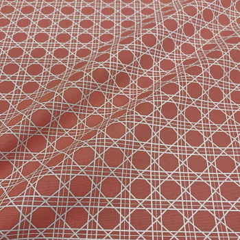 Tecido Tricoline Padrão Geometrico Shippo Fundo Rose 