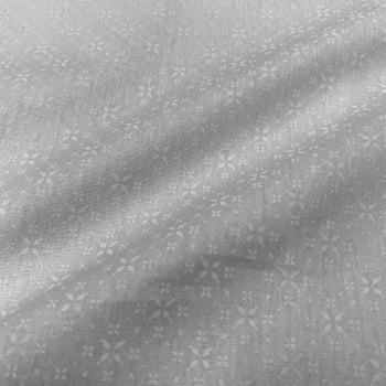Tecido Tricoline Padrão Mini Floral Geometrico Branco Gelo