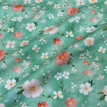 Tecido Tricoline Digital Floral Delicado Coleção Dreamy  Tecido Tricoline Digital Floral Delicado Coleção Dreamy