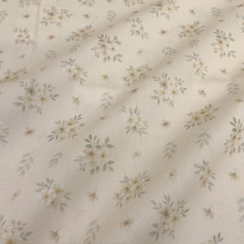 Tecido Tricoline Digital Floral Pequeno Bege Cinza (Bed Time) Tecido Tricoline Digital Floral Pequeno Bege Cinza (Bed Time)