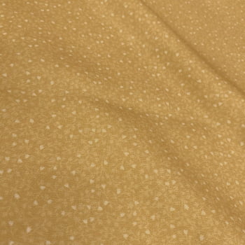 Tecido Tricoline Digital Micro Folhas Amarelo