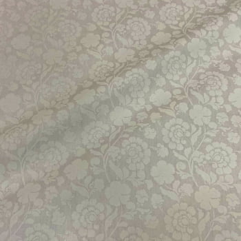 Tecido Tricoline Grande Floral Branco Gelo