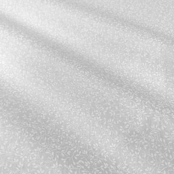 Tecido Tricoline Mini Folhas Branco Gelo Tom Sobre Tom