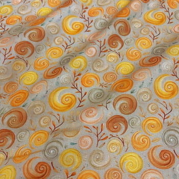 Tecido Tricoline Digital Espirais de Outono